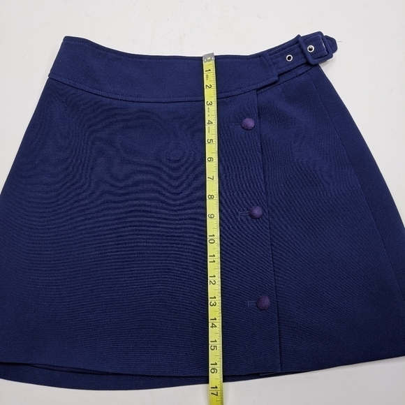 Urban Outfitters Cooperative Y2K Belted Navy Blue Button Front Mini Skirt - Picture 8 of 8